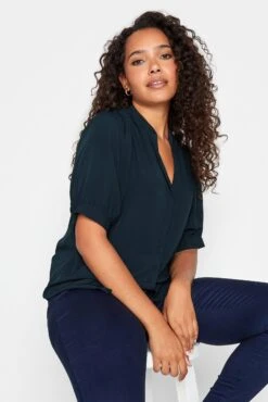 M&Co Dark Navy Blue Button Through Shirt