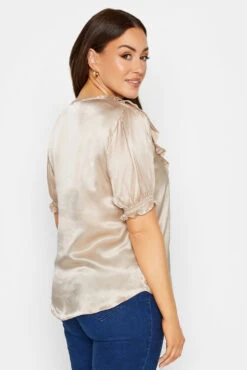 M&Co Rose Gold Frill Front Blouse -M&Co Sales Store 5e8e379e 71ed 4a 550539 C scaled