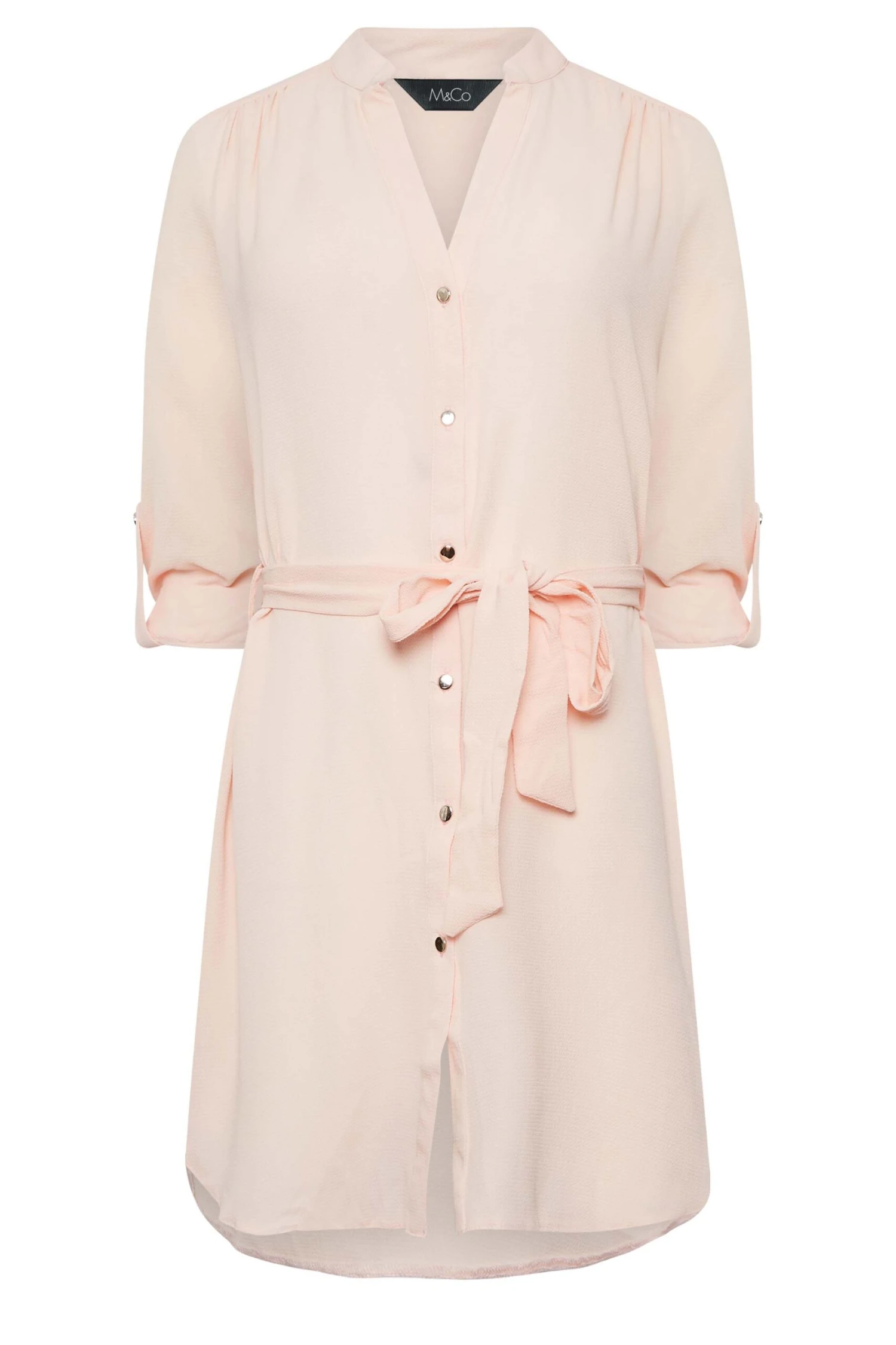 M&Co Light Pink Tie Waist Tunic Shirt 6 M&Co Light Pink Tie Waist Tunic Shirt - Image 6