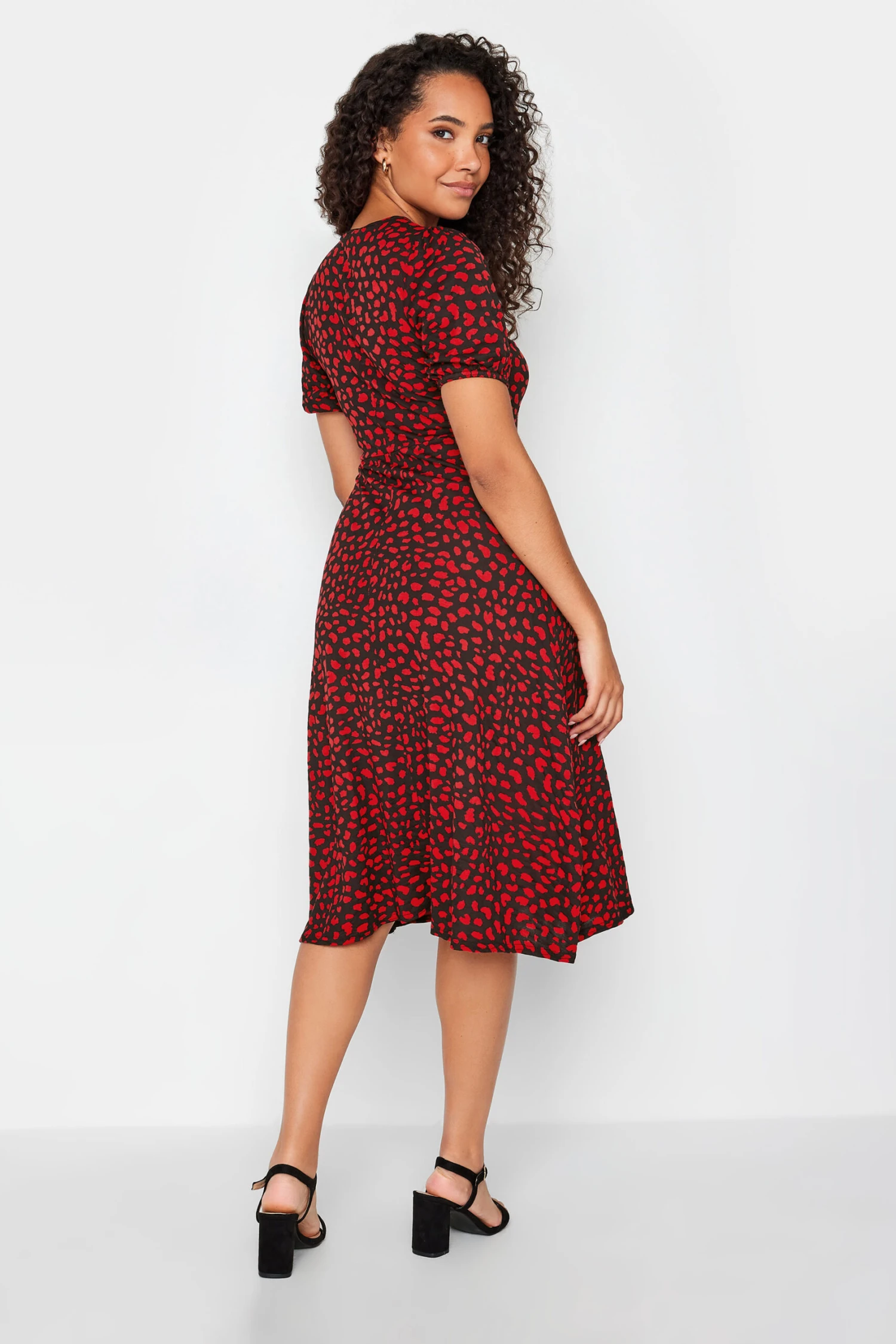 M&Co Red Animal Print Keyhole Maxi Dress 3 M&Co Red Animal Print Keyhole Maxi Dress - Image 3
