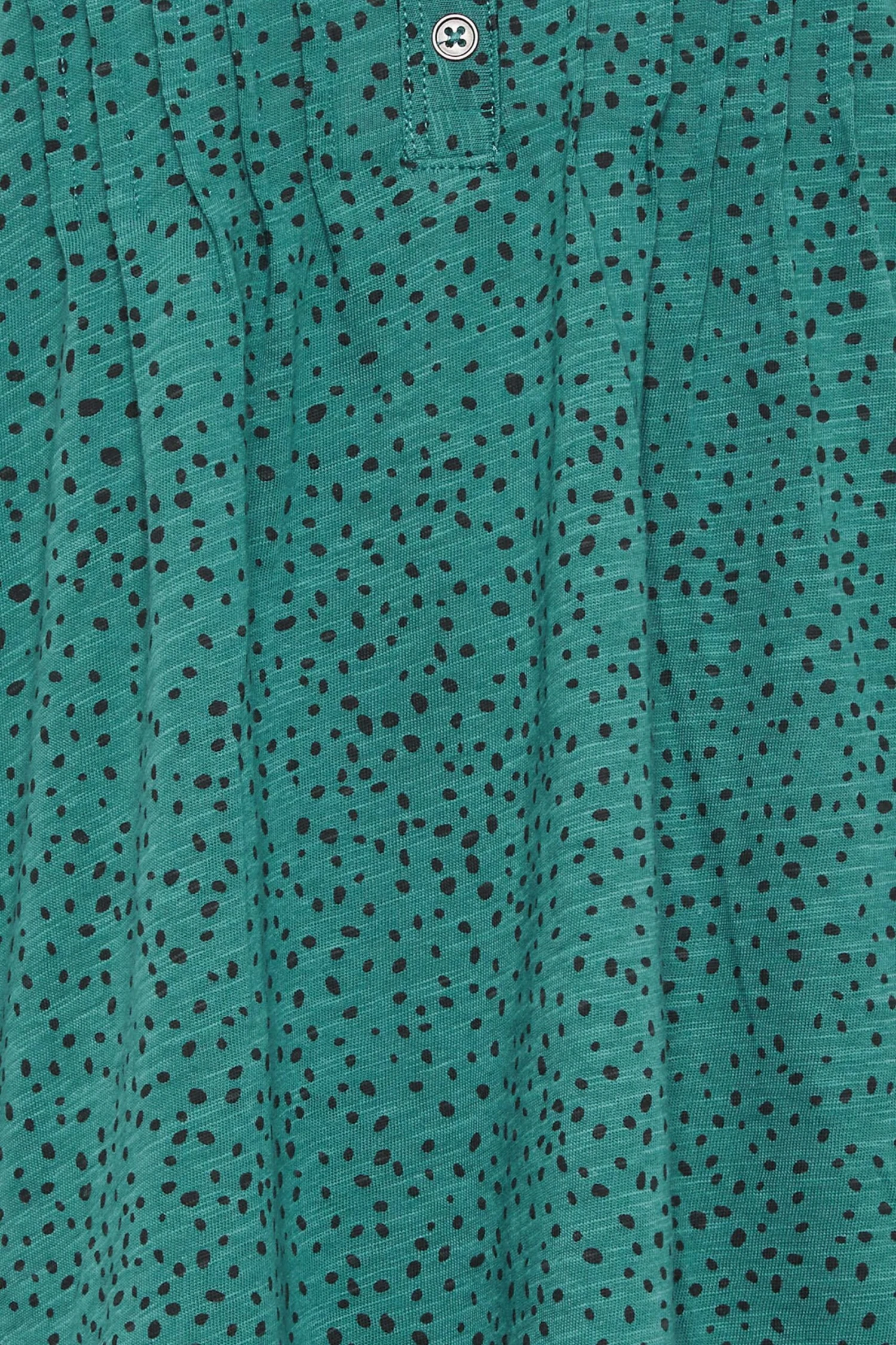 M&Co Green Spot Print Cotton Henley Top 5 M&Co Green Spot Print Cotton Henley Top - Image 5