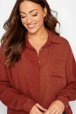 M&Co Burnt Orange Button Through Pocket Shirt -M&Co Sales Store 63aa447c 916e 42 550358 D scaled