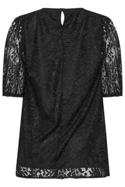 M&Co Black Lace Puff Sleeve Blouse -M&Co Sales Store 6491543f bb0f 40 550645 Y scaled