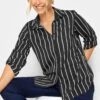 M&Co Black Stripe Long Sleeve Shirt