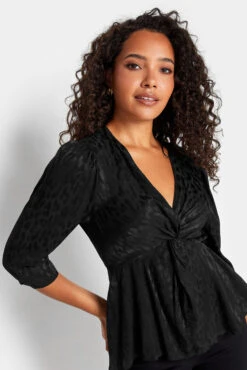 M&Co Black Animal Print Twist Front Blouse -M&Co Sales Store 669554f6 3597 44 550354 D scaled