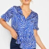 M&Co Cobalt Blue Zebra Print Shirt