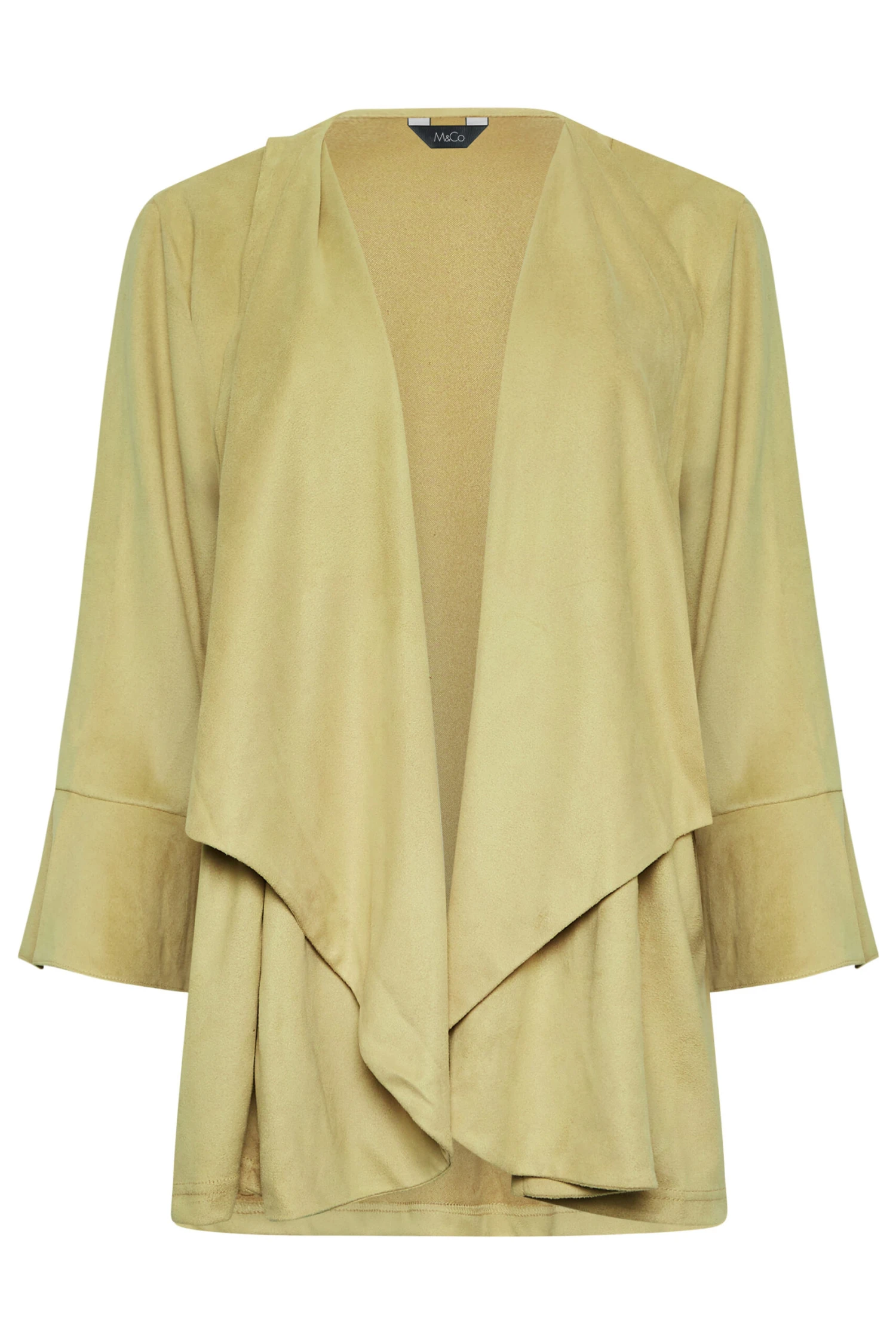 M&Co Mustard Yellow Suedette Waterfall Jacket 6 M&Co Mustard Yellow Suedette Waterfall Jacket - Image 6