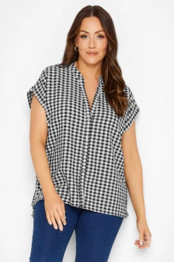 M&Co Black Gingham Grown On Sleeve Top -M&Co Sales Store 6702df9b 5b37 49 550331 E scaled