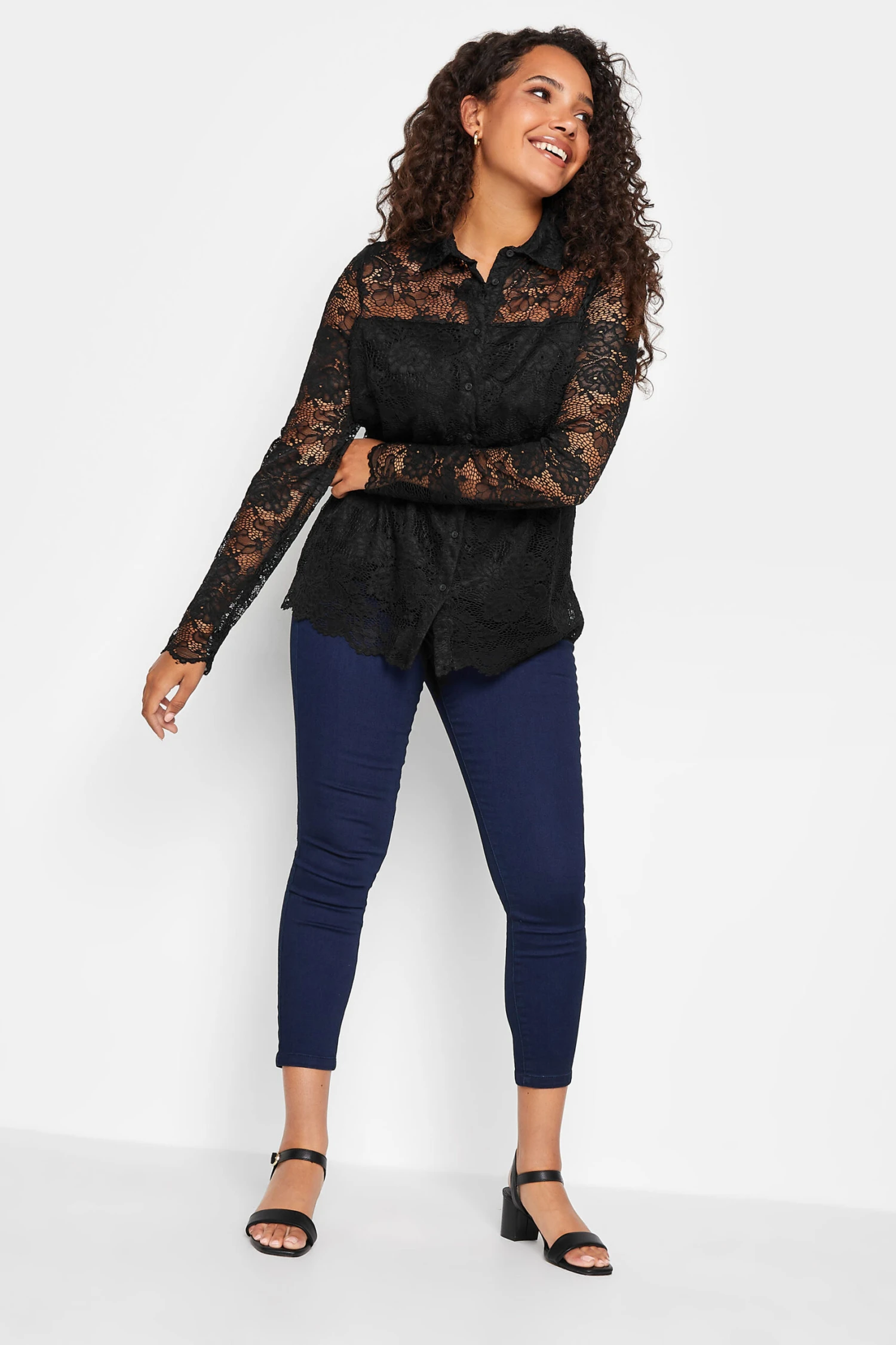 M&Co Black Lace Shirt 2 M&Co Black Lace Shirt - Image 2