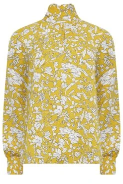 M&Co Yellow Floral Print High Neck Blouse 12 M&Co Yellow Floral Print High Neck Blouse -M&Co Sales Store 680dd101 0320 48 550581 X scaled