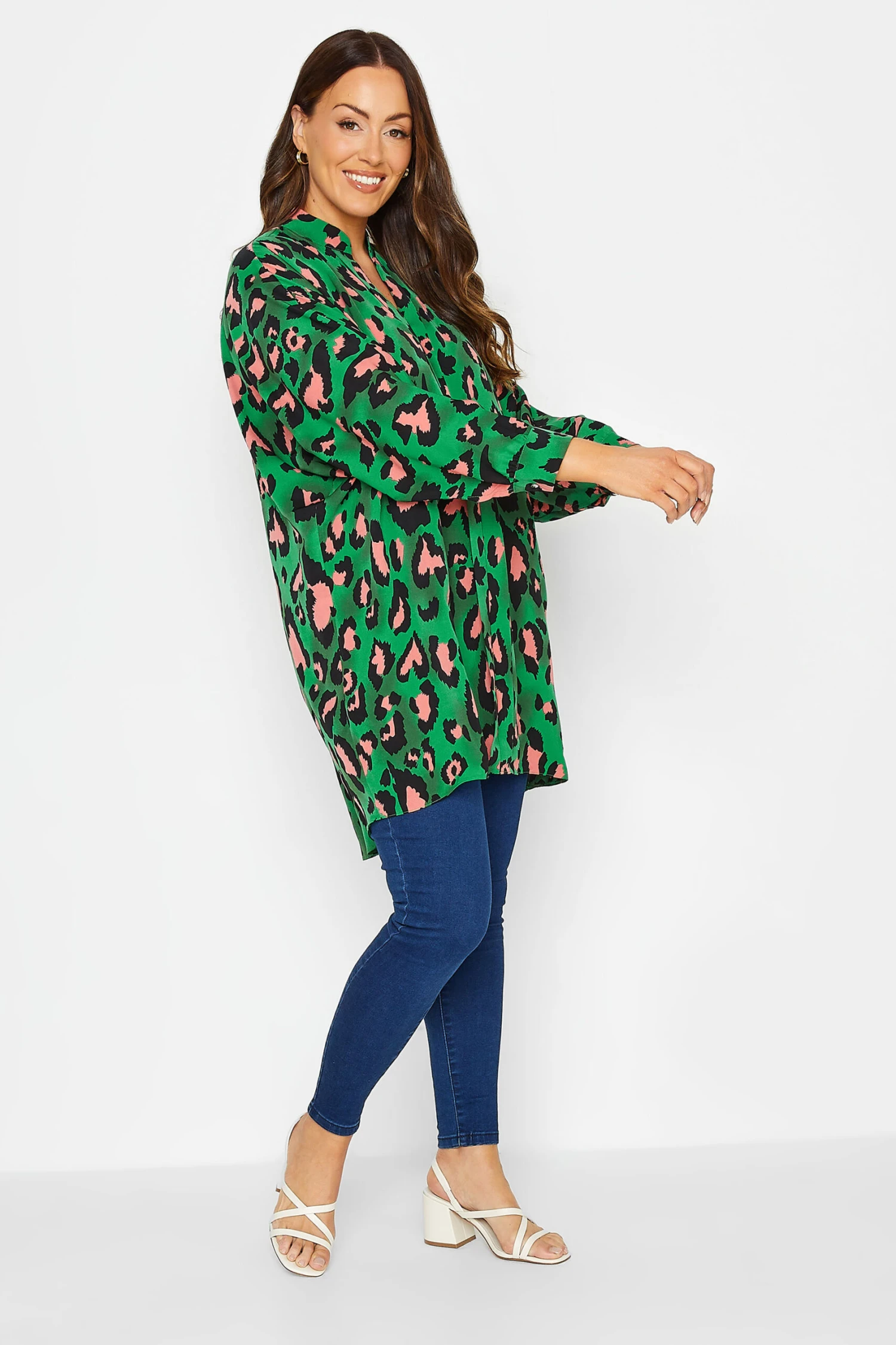 M&Co Dark Green Leopard Print Blouse 2 M&Co Dark Green Leopard Print Blouse - Image 2