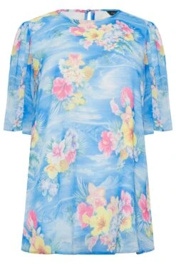 M&Co Blue Hawaiian Print Angel Sleeve Blouse 12 M&Co Blue Hawaiian Print Angel Sleeve Blouse -M&Co Sales Store 68762d05 6ee4 49 550628 X scaled