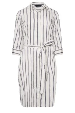 M&Co White & Navy Blue Stripe Print Tie Waist Tunic Shirt Dress -M&Co Sales Store 689f33d2 46e1 47 550046 X scaled