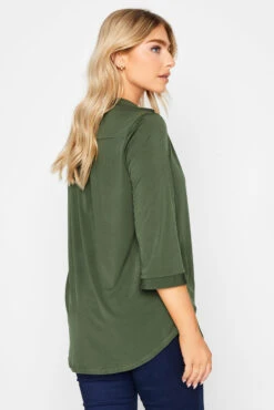 M&Co Khaki Green Half Placket Shirt 9 M&Co Khaki Green Half Placket Shirt -M&Co Sales Store 691cbc4d 440b 4b 550351 C scaled