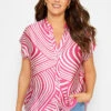 M&Co Pink Swirl Print Shirt