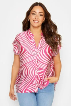 M&Co Pink Swirl Print Shirt
