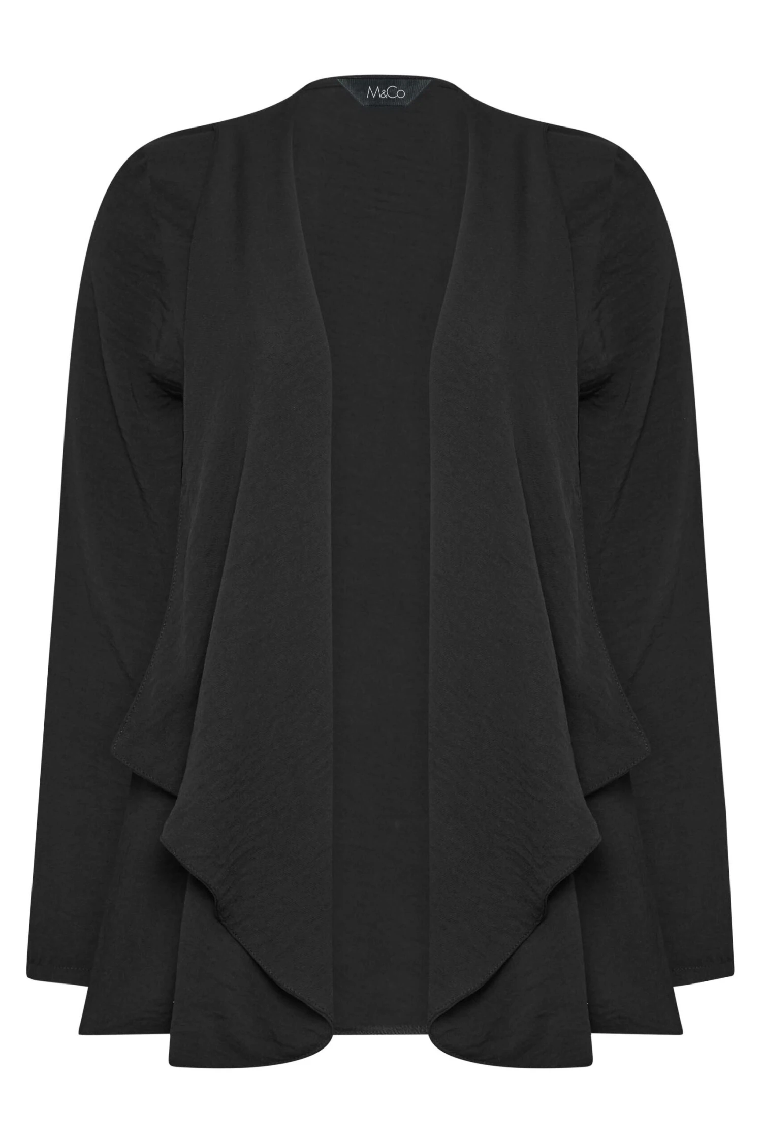 M&Co Black Jersey Waterfall Jacket 6 M&Co Black Jersey Waterfall Jacket - Image 6