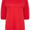 M&Co Red Balloon Sleeve Top