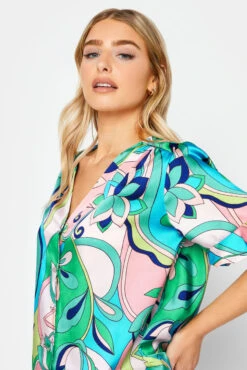 M&Co Blue Geometric Print Satin Blouse 10 M&Co Blue Geometric Print Satin Blouse -M&Co Sales Store 6bcb559b 4bd0 49 550149 D scaled