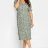 M&Co Green Polka Dot Button Through Dress