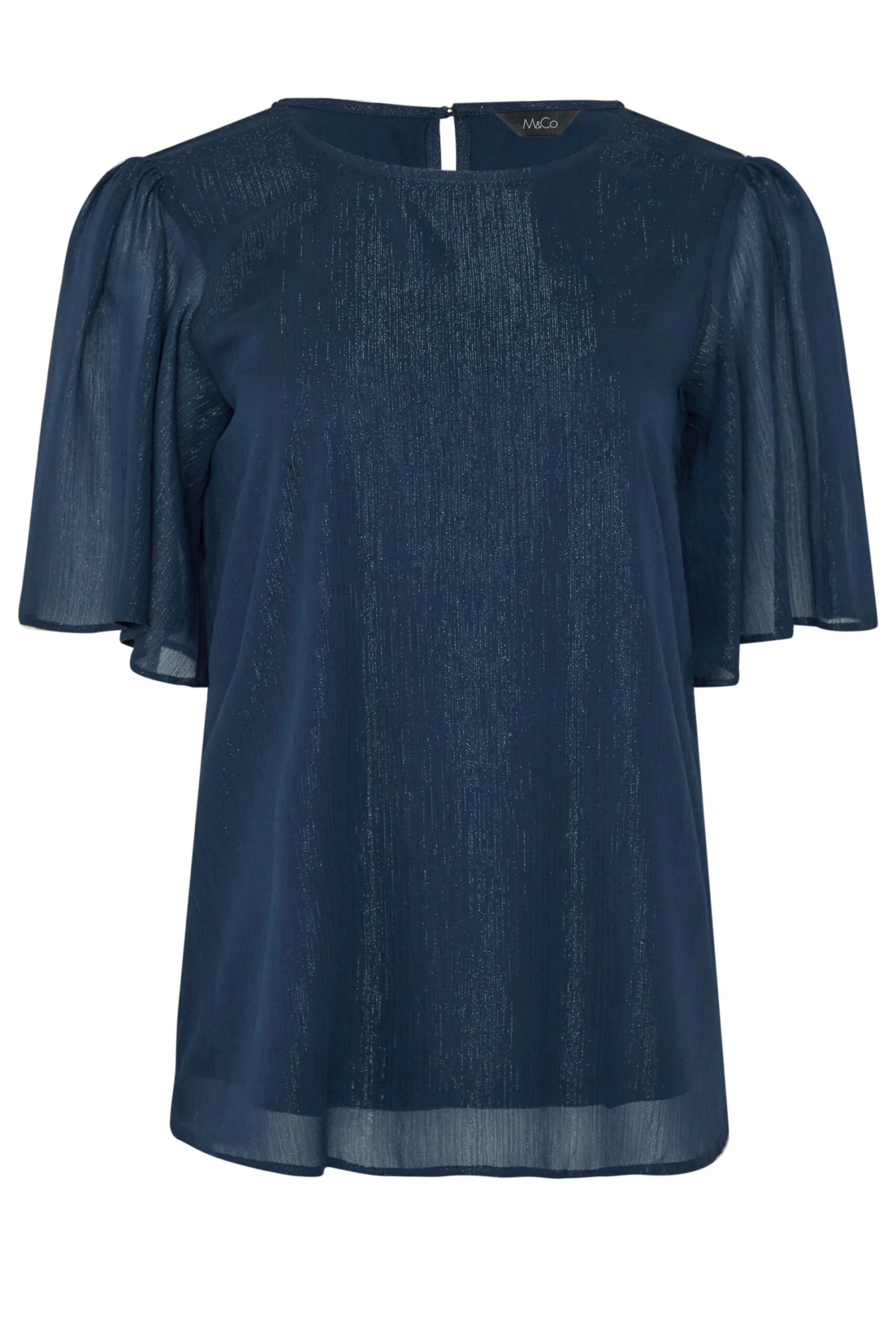 M&Co Navy Blue Glitter Blouse 6 M&Co Navy Blue Glitter Blouse - Image 6