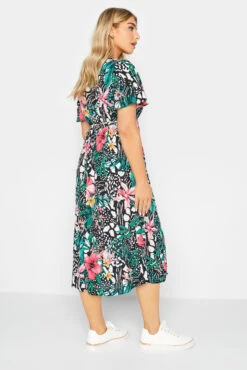 M&Co Black Tropical Mixed Print Midi Tea Dress -M&Co Sales Store 6ceedc89 f528 44 550683 C scaled