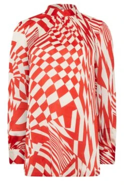 M&Co Red & White Abstract Print High Neck Satin Blouse 12 M&Co Red & White Abstract Print High Neck Satin Blouse -M&Co Sales Store 6d112dc5 2e40 4a 550077 X scaled