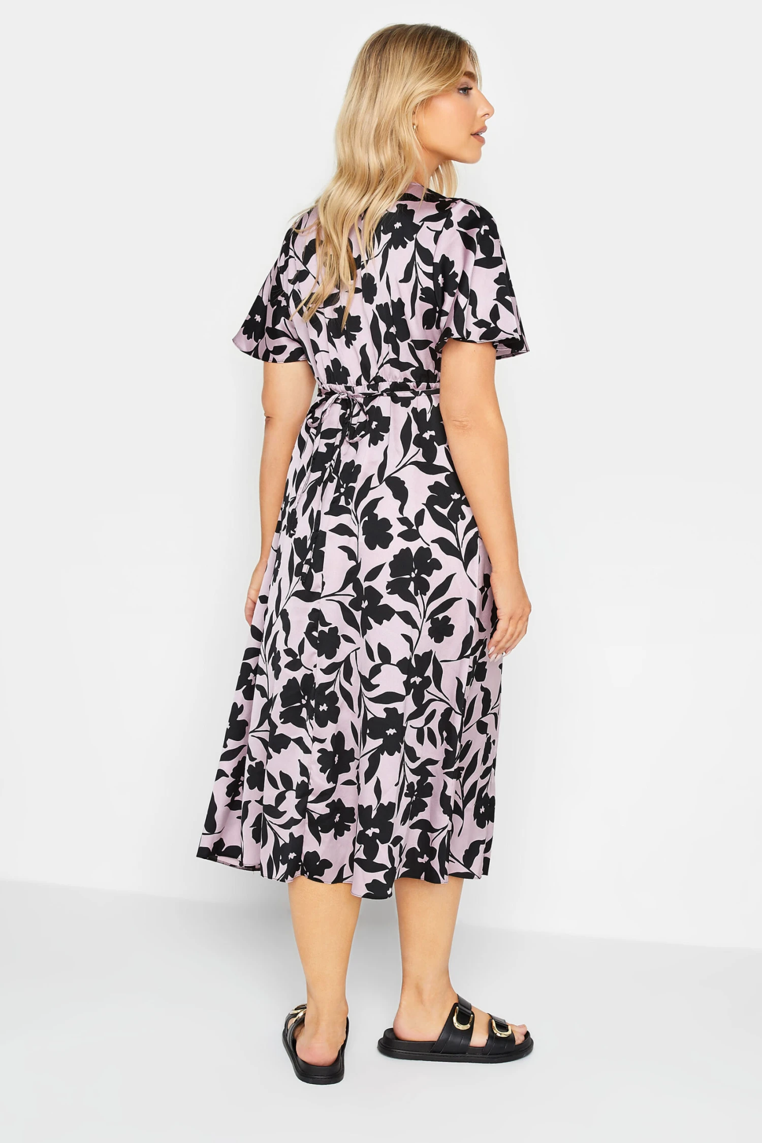 M&Co Pink Floral Midi Tea Dress 3 M&Co Pink Floral Midi Tea Dress - Image 3