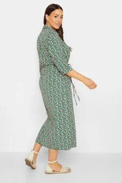 M&Co Green Floral Print Midi Shirt Dress -M&Co Sales Store 6e736a75 2dfd 48 550423 C scaled