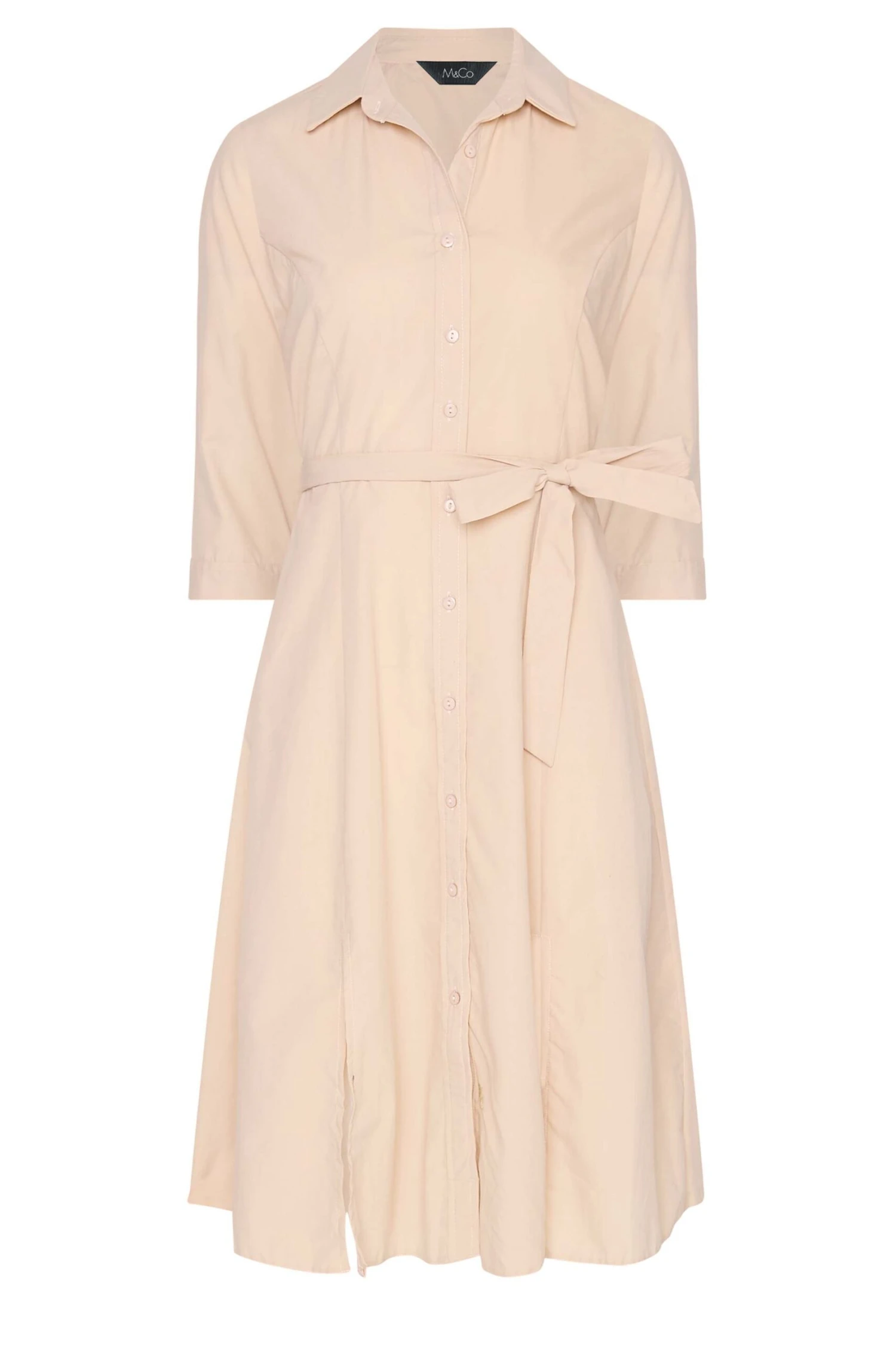 M&Co Pink Tie Waist Shirt Dress 6 M&Co Pink Tie Waist Shirt Dress - Image 6