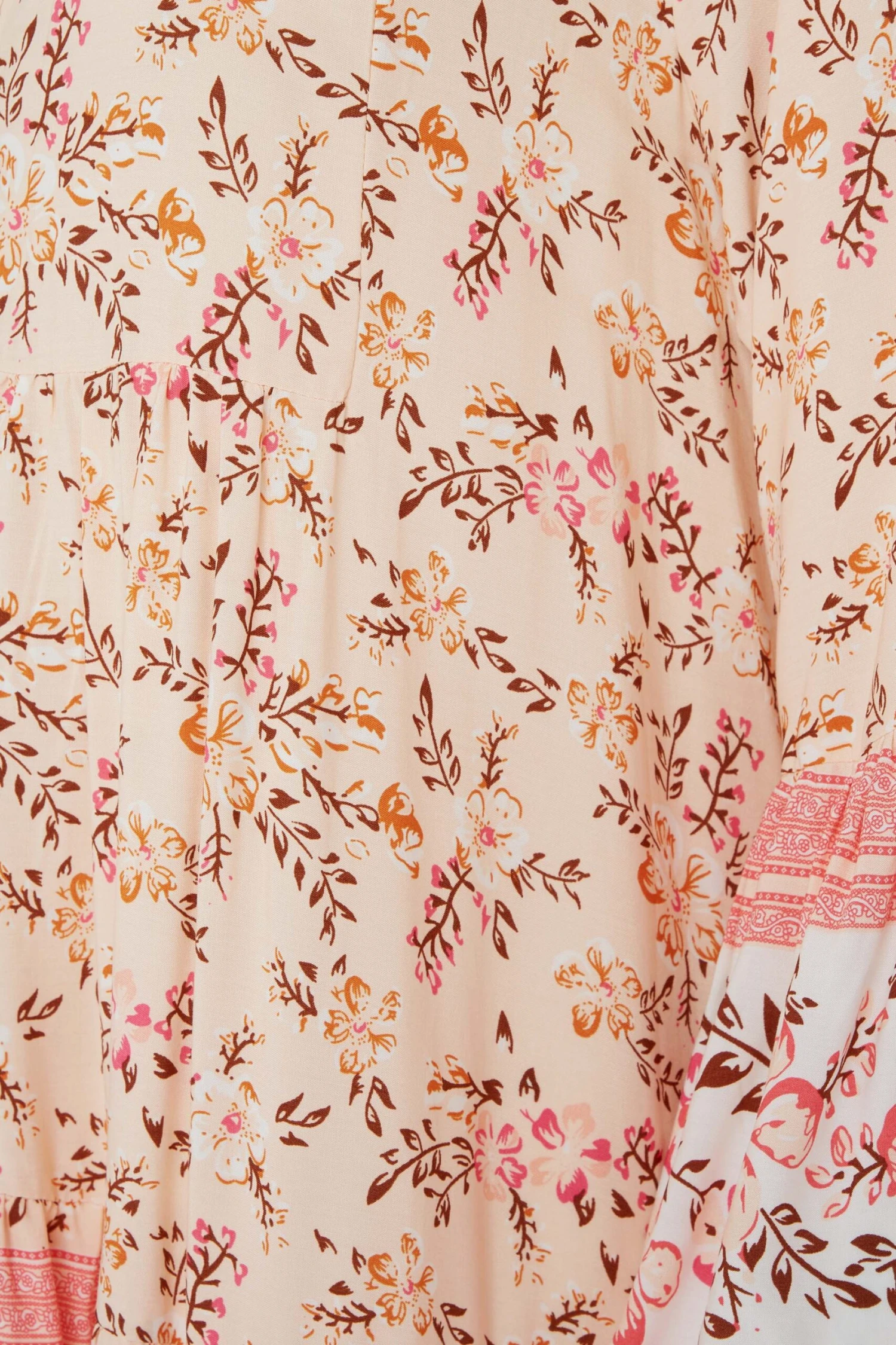 M&Co Orange Floral Print Tiered Swing Dress 6 M&Co Orange Floral Print Tiered Swing Dress - Image 6