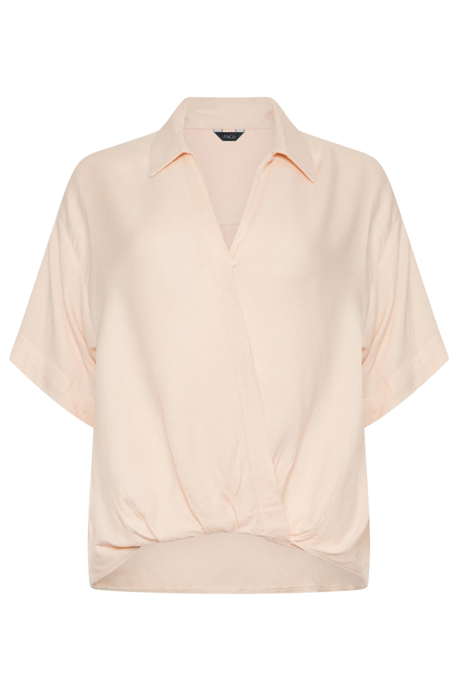 M&Co Light Pink V-Neck Collared Shirt 6 M&Co Light Pink V-Neck Collared Shirt - Image 6