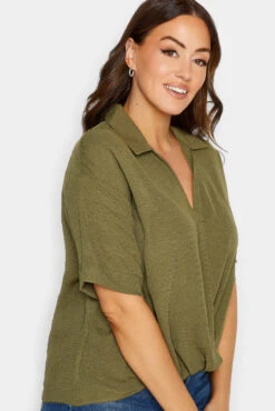 M&Co Olive Green V-Neck Wrap Blouse 10 M&Co Olive Green V-Neck Wrap Blouse -M&Co Sales Store 70b4757d e1d6 44 550117 D scaled