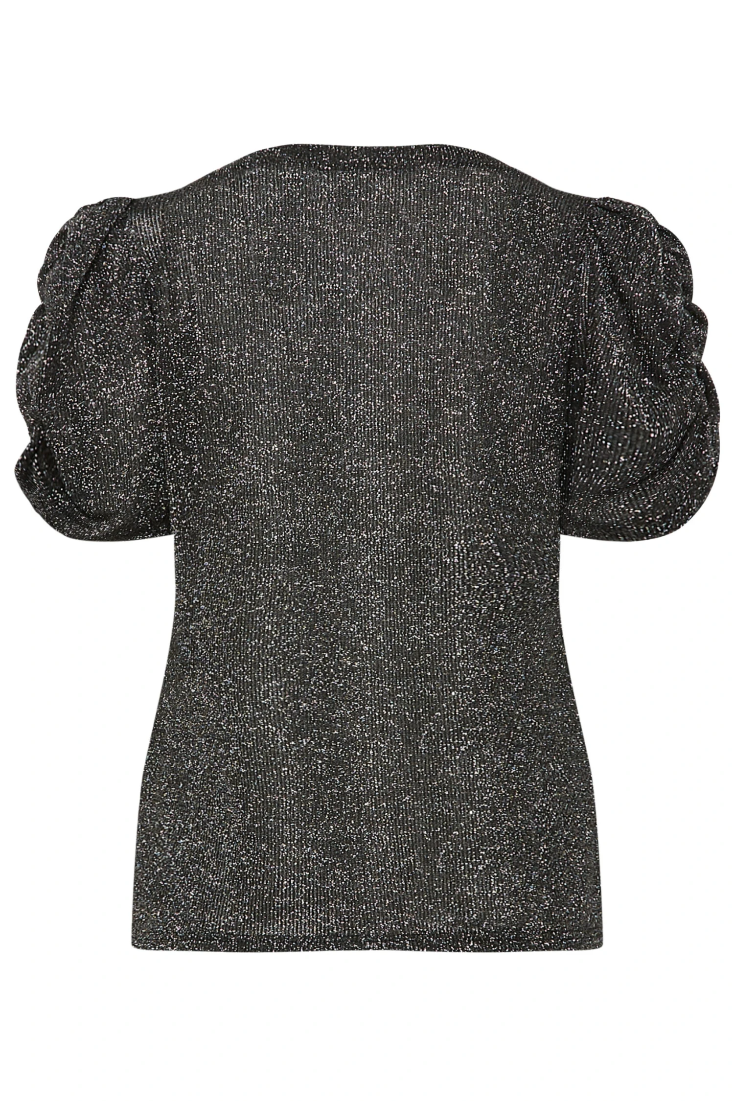 M&Co Black & Silver Glitter Ruched Sleeve Blouse 7 M&Co Black & Silver Glitter Ruched Sleeve Blouse - Image 7
