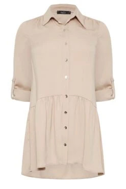 M&Co Beige Brown Frill Hem Shirt -M&Co Sales Store 70f4f9d9 7c38 45 550042 X scaled