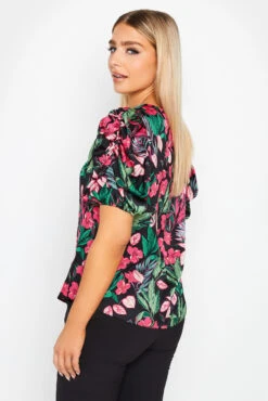 M&Co Black Floral Print Puff Sleeve Blouse -M&Co Sales Store 736903b7 db81 48 550563 C scaled