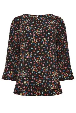 M&Co Black Floral Print Frill Hem Top -M&Co Sales Store 73d9db38 f87c 4a 550222 X scaled
