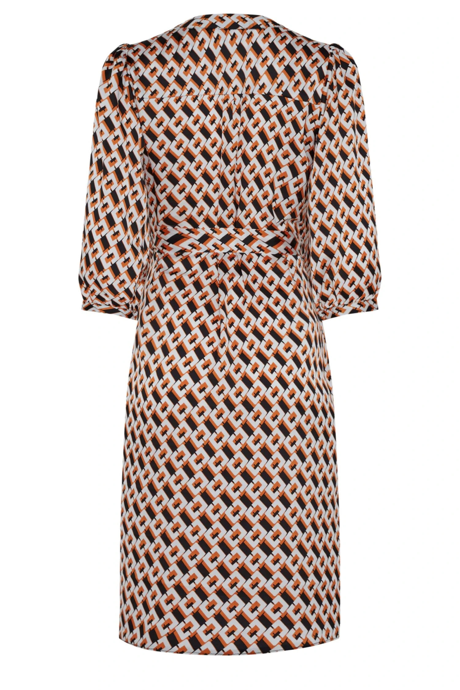 M&Co Orange Satin Geometric Print Tunic Dress 7 M&Co Orange Satin Geometric Print Tunic Dress - Image 7