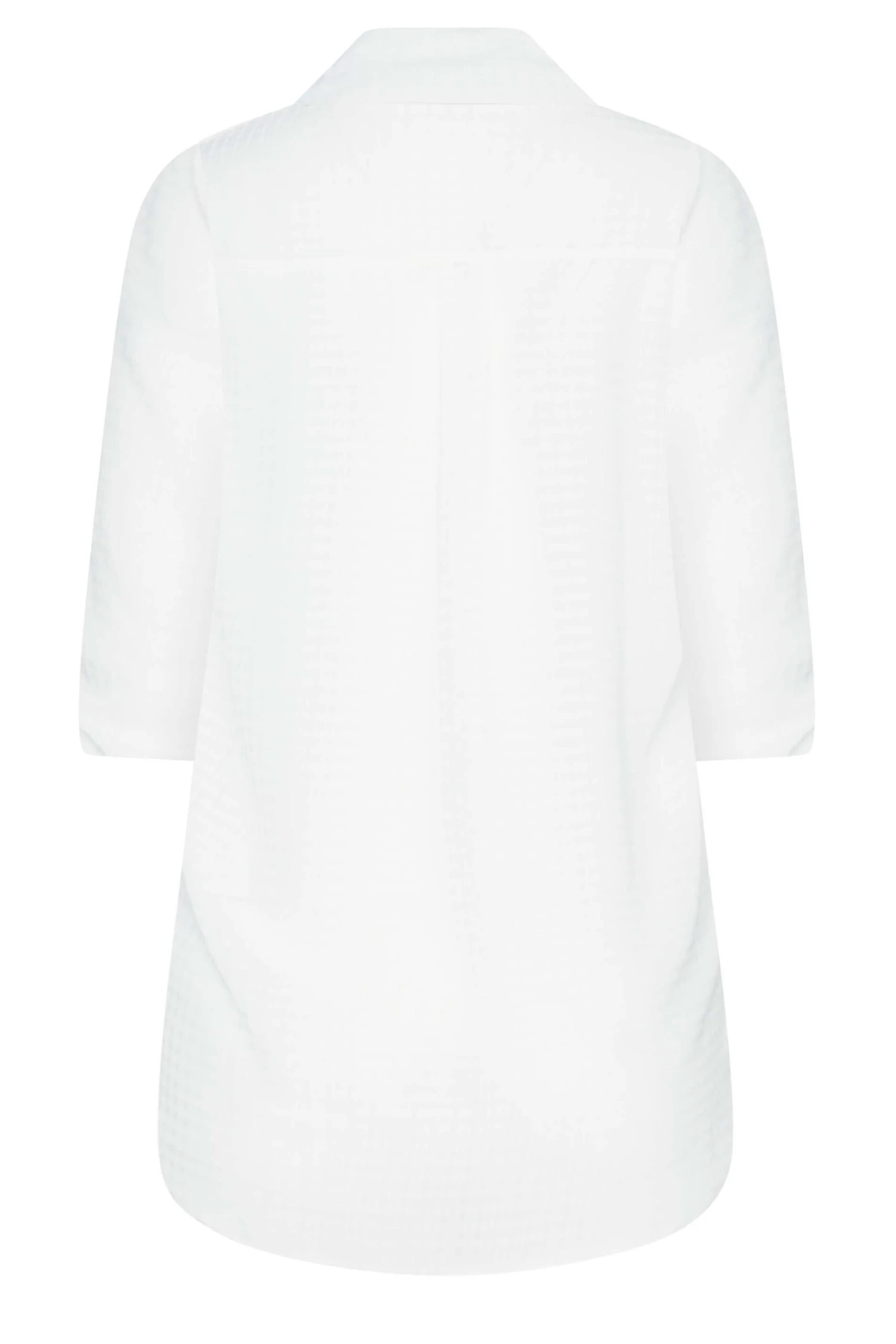 M&Co Ivory White Dobby Check Tab Sleeve Shirt 7 M&Co Ivory White Dobby Check Tab Sleeve Shirt - Image 7