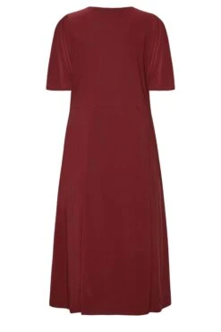 M&Co Burgundy Red Angel Sleeve Split Hem Midi Dress -M&Co Sales Store 74e0c698 d19d 4d 550500 Y scaled