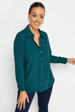 M&Co Dark Blue Button Down Tunic Shirt