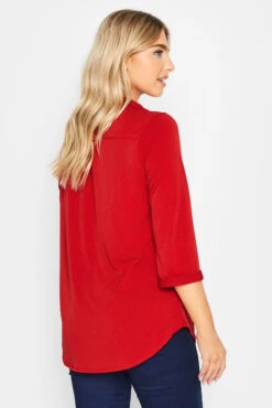 M&Co Red Half Placket Blouse 9 M&Co Red Half Placket Blouse -M&Co Sales Store 76c6dde7 8672 43 550437 C scaled