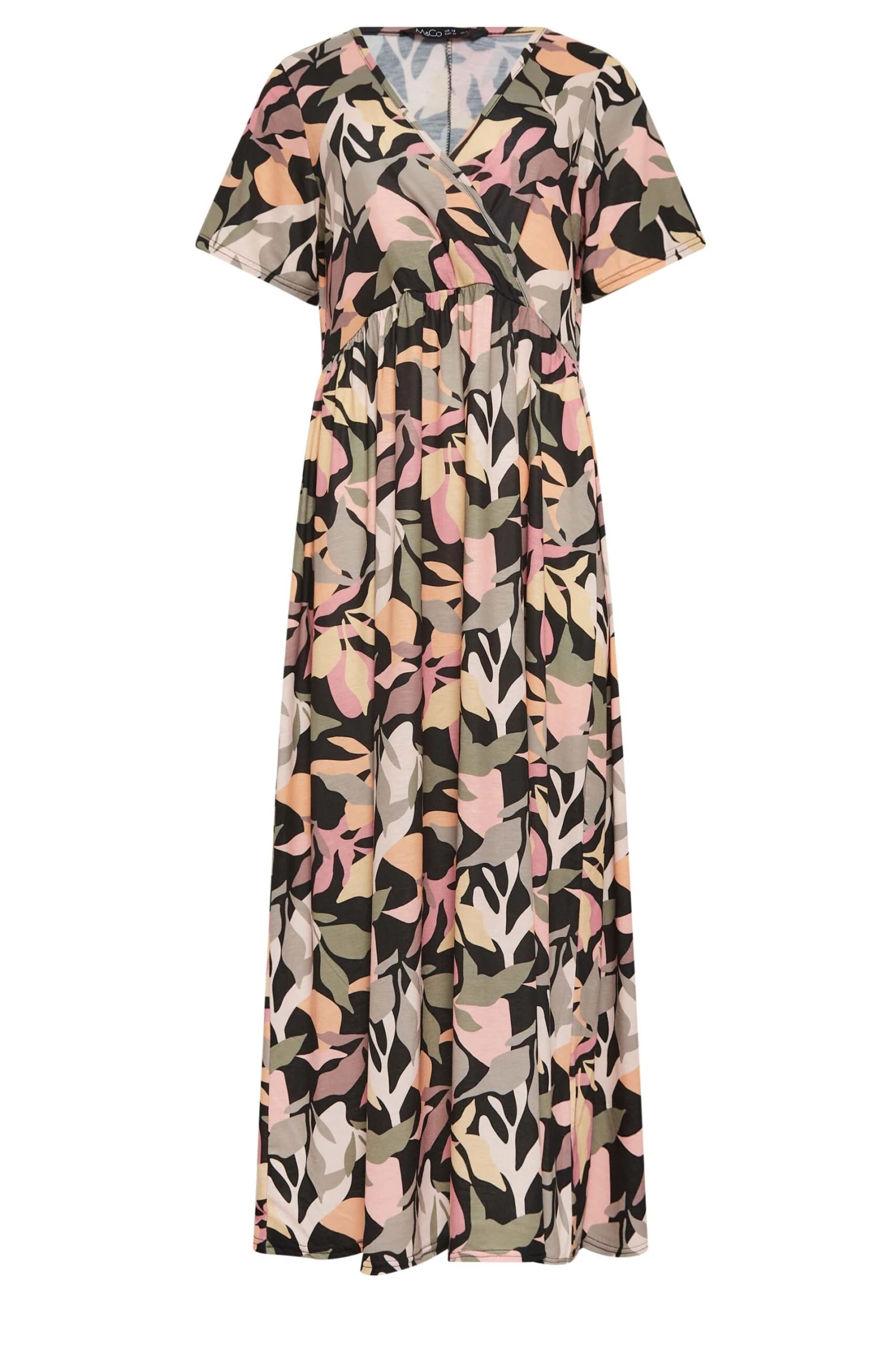 M&Co Black Tropical Print Maxi Dress 6 M&Co Black Tropical Print Maxi Dress - Image 6