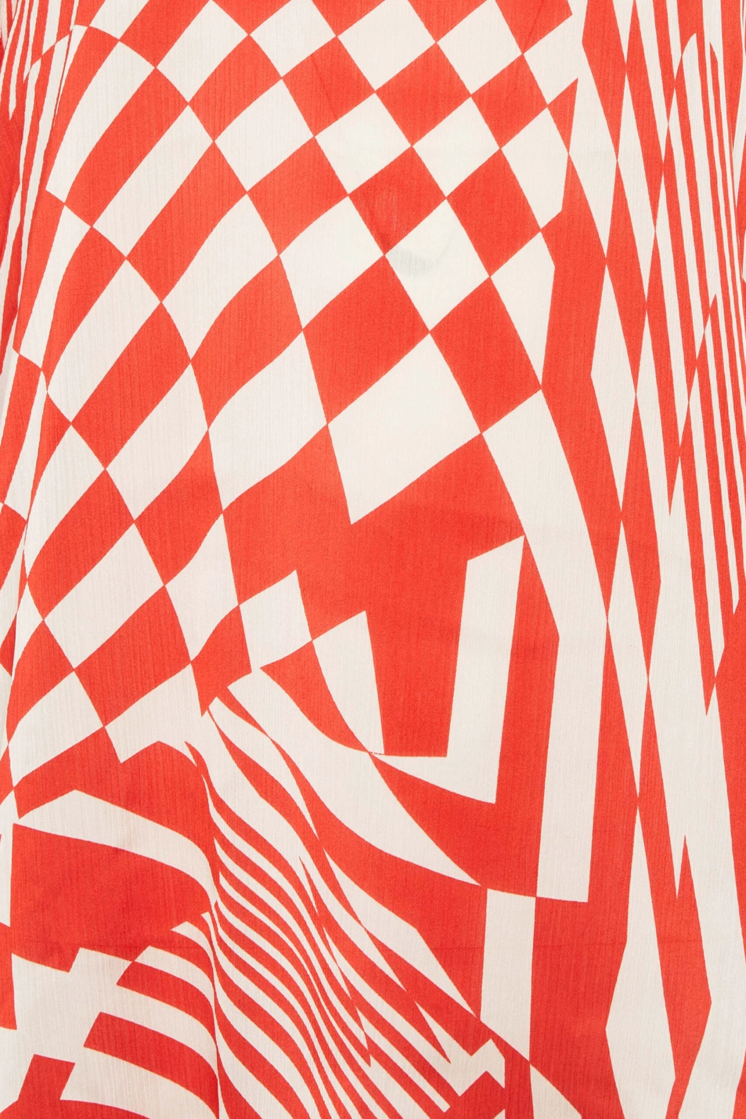 M&Co Red & White Abstract Print High Neck Satin Blouse 5 M&Co Red & White Abstract Print High Neck Satin Blouse - Image 5