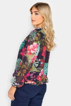 M&Co Black Floral High Neck Blouse -M&Co Sales Store 7746f868 7c7f 49 550671 C scaled