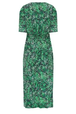 M&Co Green Floral Print Shirred Waist Midi Dress -M&Co Sales Store 7758b10b 66bb 43 550406 Y scaled