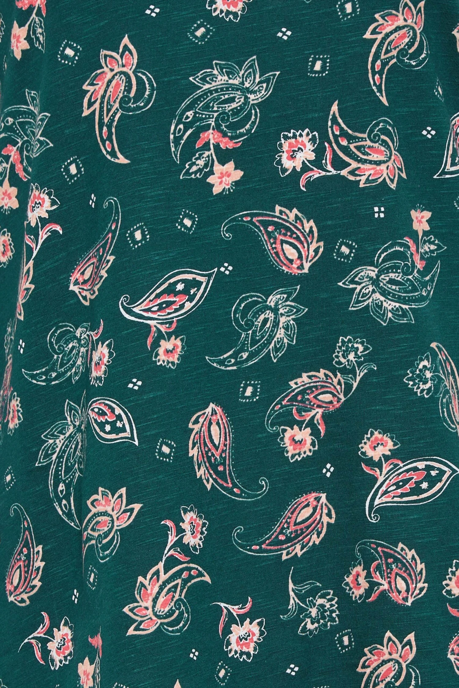 M&Co Teal Green Paisley Print Notch Neck Cotton T-Shirt 5 M&Co Teal Green Paisley Print Notch Neck Cotton T-Shirt - Image 5