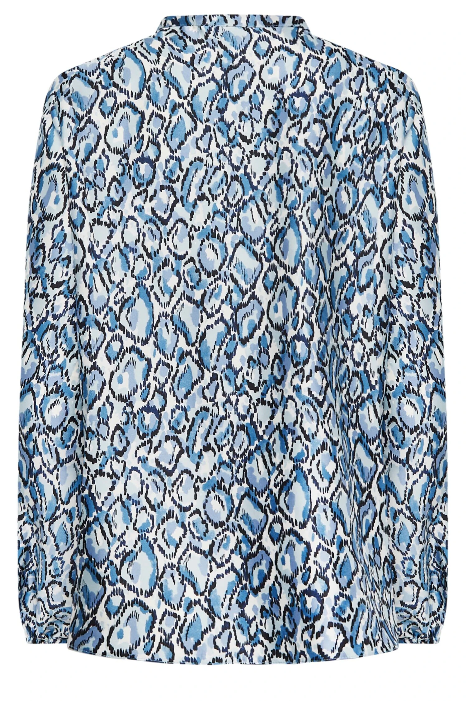 M&Co Blue Snake Print Tie Neck Blouse 7 M&Co Blue Snake Print Tie Neck Blouse - Image 7