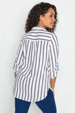 M&Co White Stripe Tab Sleeve Shirt 9 M&Co White Stripe Tab Sleeve Shirt -M&Co Sales Store 7a0102b6 9181 42 550218 C scaled