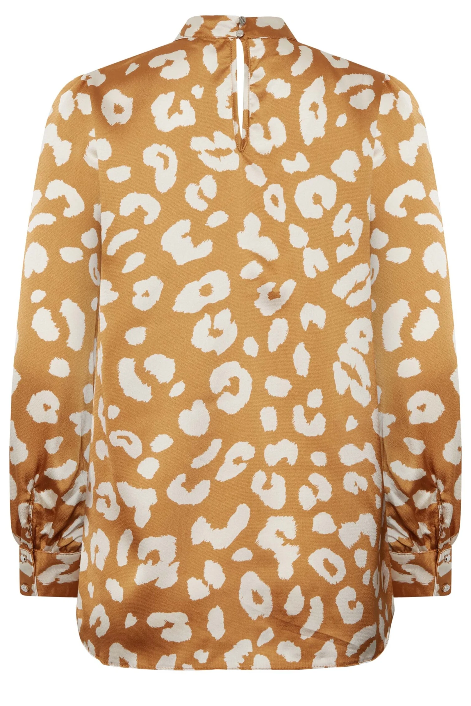 M&Co Orange Leopard Print High Neck Satin Blouse 7 M&Co Orange Leopard Print High Neck Satin Blouse - Image 7